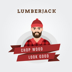 Lumberjack lean on the wood log Royalty Free Vector Image