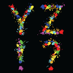 Alphabet color drop yz vector