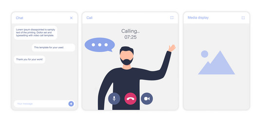 ui ux template for video conferencing and meetings vector image