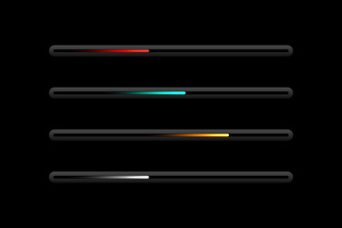 3d web loading slider bar dark background in set vector image