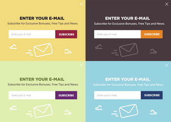 Design of the website form for email subscribe vector