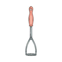 doodle potato masher hand drawn vector