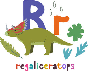 regaliceratops cute cartoon hand drawn vector