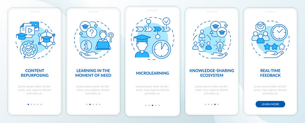 top skills to learn blue onboarding mobile app vector image
