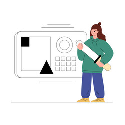 ui ux designer creating web or mobile app vector image