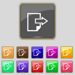 export file icon document symbol set vector image