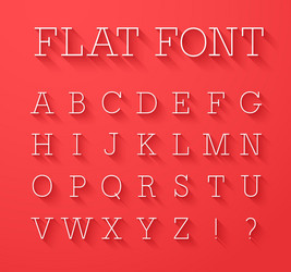 flat font with shadow effect vector image