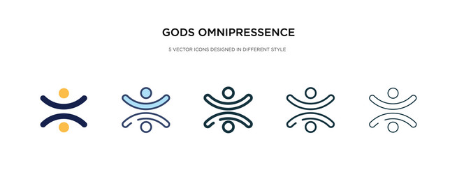 Gods omnipressence icon in different style two vector