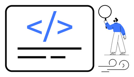 modern web development concept with code symbol vector image