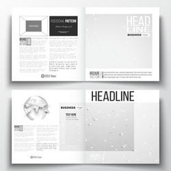 Set of square design brochure template vector