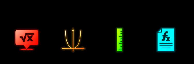 set square root of x glyph graph schedule chart vector image