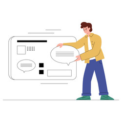 ui ux designer working on web project flat cartoon vector image