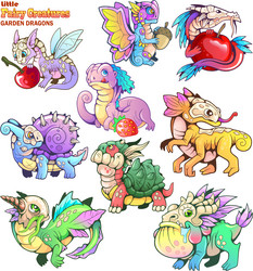 Cute little dragons Royalty Free Vector Image - VectorStock