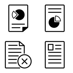 docs1-2 flat icon set isolated on white background vector image