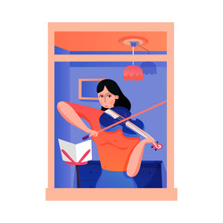 Flat neighbor window Royalty Free Vector Image