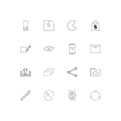 interface linear thin icons set outlined simple vector image