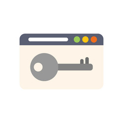 browser tab showing key representing online vector image