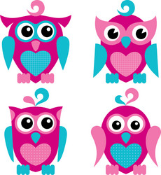 Cute Owls Vector Image
