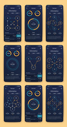 different ui ux gui screens and flat web icons vector image