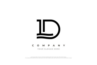 Initial letter ld logo design template Royalty Free Vector