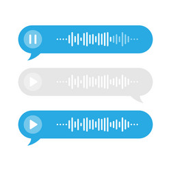 set blue and gray voice messages icon event vector