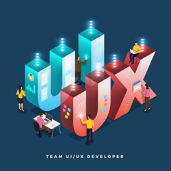 teamwork ui ux developer vector