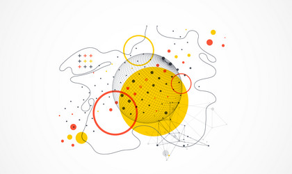 abstract sphere background with plexus effect 3d vector image