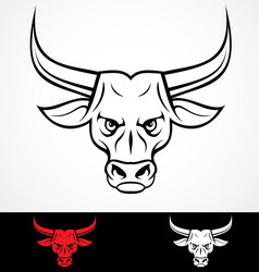 Bull Head Mascot - Tribal Style Vector Image