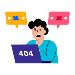 flat style showing a system error vector image