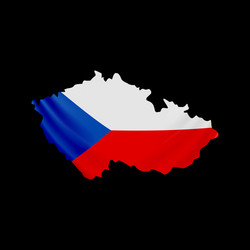 hanging czech flag in form map republic vector