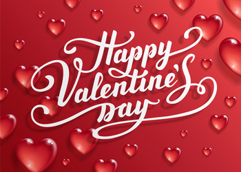 happy valentine s day text vector