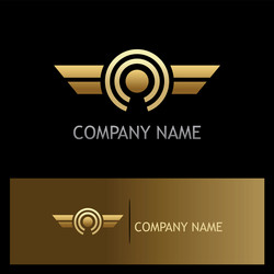 Star wing emblem gold logo Royalty Free Vector Image