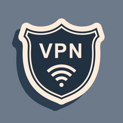 black shield with vpn and wifi wireless internet vector image