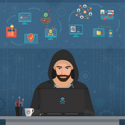 Hacker Man Data Breach vector image