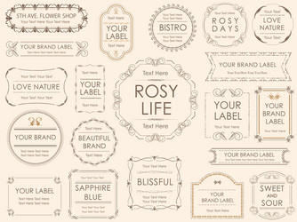 Label Collection - Decorative Stamps Vector Image