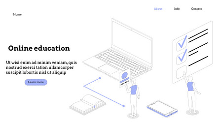 landing page template programming course modern vector image