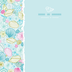 seashells line art square torn seamless pattern vector image