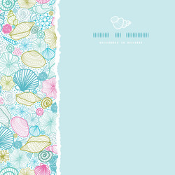 seashells line art square torn seamless pattern vector