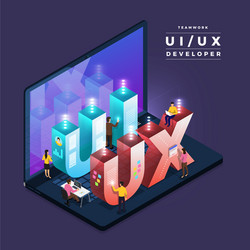 Teamwork ui ux developer vector