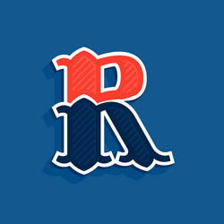 R letter logo in classic sport team style vector