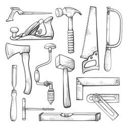 Carpentry tools pattern background Royalty Free Vector Image