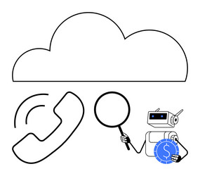 cloud-based communication and ai integration vector image
