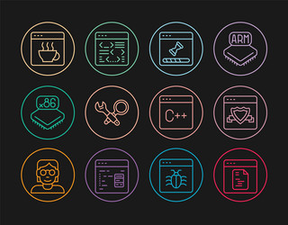 set line software browser with shield loading vector image