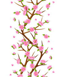 Spring seamless pattern with branches of tree vector