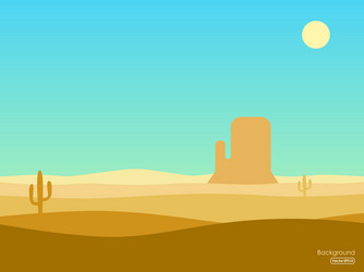 Desert sunset landscape background Royalty Free Vector Image