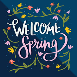 hello spring background vector image