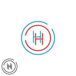 Red hh brush letter logo design creative brushed Vector Image