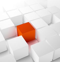 Red Cube 3D Abstract Background vector image
