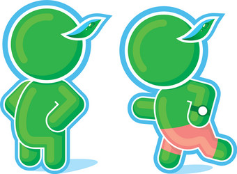 standing and running green hero vector