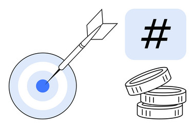 target with arrow metadata tag and stack vector image
